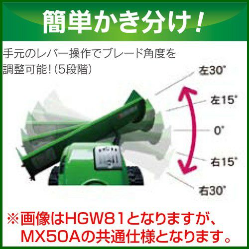 住宅密集地向け　充電式自走ブレード除雪機　ラクオス　MX-50A 予備バッテリー付 クーポンで1000円OFF）オーレック 充電式 自走除雪機 楽オス ハーブ