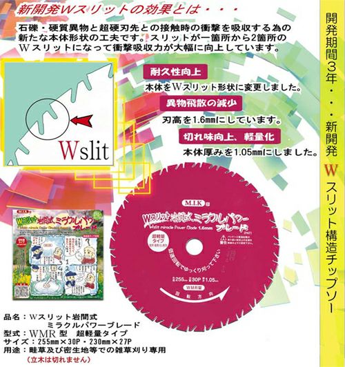 日光製作所 ミラクルパワーブレードWスリット10インチ WMR型 | 買援隊