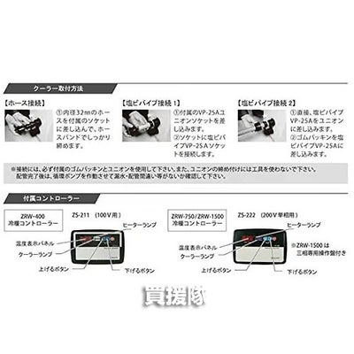 ゼンスイ大型循環式クーラー単相100V屋内・屋外両用ZRW-400【静音淡水海水活魚大型水槽活魚水槽クーラー冷却冷暖水温管理屋内屋外循環式チラーオールシーズン水槽水】【おしゃれおすすめ】[CB99]