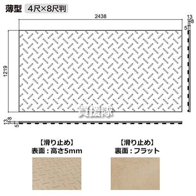 WPT養生用敷板薄型1219×2438mm10枚セットDibanディバン表面滑り止め付きDB4813【ウッドプラスチック敷鉄板より軽量運搬施工簡単農業農場田んぼ畑畦道道路路上地面板ボード敷設養生敷板】【おしゃれおすすめ】[CB99]