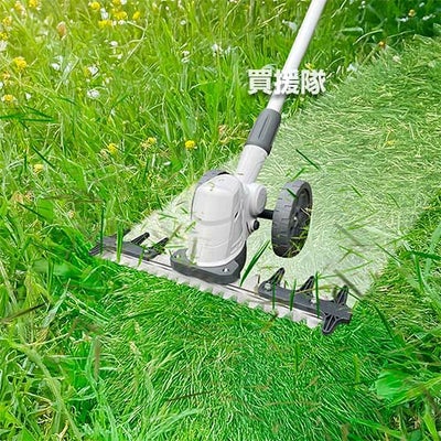 ムサシ 18V 充電式 バリカン雑草クリーナー 350mm FW-1000 【コードレス バッテリー式 除草 草刈 芝刈り ワイド刃 足元安全ガード 石跳ねしにくい キワ 庭 手入れ 家周り 駐車場 砂利 車輪付き 時短 園芸】