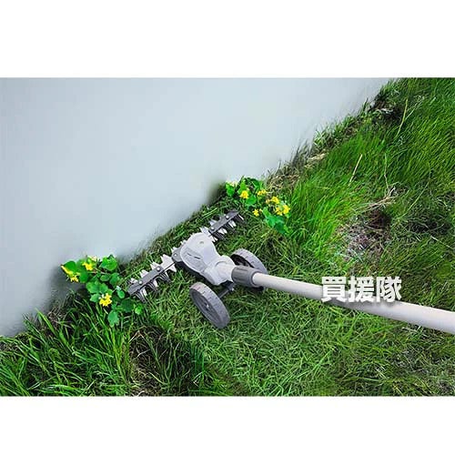 ムサシ 18V 充電式 バリカン雑草クリーナー 350mm FW-1000 【コードレス バッテリー式 除草 草刈 芝刈り ワイド刃 足元安全ガード 石跳ねしにくい キワ 庭 手入れ 家周り 駐車場 砂利 車輪付き 時短 園芸】